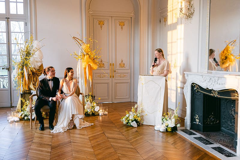 Cérémonie laïque de mariage lors d'un shooting au Chateau de Nainville-les-Roches (Essonne)